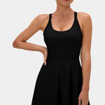 Halara NEW  Backless Twisted Active Athletic Dress Black Size Large Photo 0