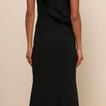 Lulus New Grand Beauty Black Ruffled One-Shoulder Mermaid Maxi Dress Photo 4