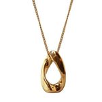 Boutique 18k gold plated stainless steel non tarnish Gold Infinite Loop Pendant Necklace Photo 0