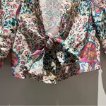Sandro  Multicolor Floral Tie-Front Blouse Photo 2