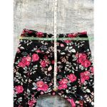 Eluminary Black Rose Pink Floral Print Leggings w Pockets Fits Sizes 10 Photo 8