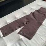 Coach Wool Blend Knit Brown Scarf One Size Photo 6