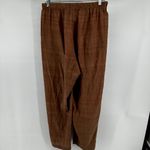 CP Shades  Wide Leg Pants Elastic Waist Pull On Breathable 100% Cotton Brown M Photo 7