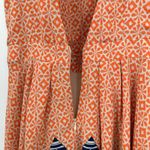 Ark & Co. size small sleeveless dress orange white geometric print v neck & back Photo 3