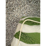 Coach Vintage  Limited Edition Zebra Stripe Green & White Tote Bag Photo 7
