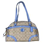 Coach Peyton Satchel Dome Bag Purse Khaki Sky Blue Y2K Signature Print F18918 Photo 0