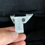 Three Dots  Black Crinkle Pull On Pants XL Wide Leg Boho Textured Lightweight Photo 4