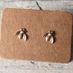 Handmade dainty 14k gold fill honey bee studs Photo 0