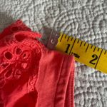 J.Crew Eyelet Ruffle Front Tank Top Shirt Womens S Small Blouse Coral Boho Photo 6