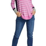 Nic+Zoe  Vital Striped Top Sweater Pullover, Pink Navy Grey Size S New w/Tag Photo 8