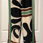 ZARA  Printed Abstract Palazzo Wide Legged Pants Green Black Cream Bloggers Fave Photo 4