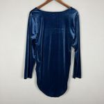 Old Navy  Bodysuit Womens XXL Blue Velvet Square‎ Neck Long Sleeve Stretch Dressy Photo 4