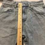ZARA Relaxed Fit Light Wash Distressed Denim Straight Leg Jeans Buckle Back 2 Photo 10