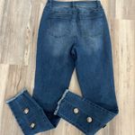 Venus Dark Blue Straight Leg Jeans with Gold Button Detail Size 6 NWOT Photo 1