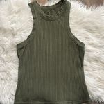 Free People Movement  Blissed Out ribbed Olive Green Tank top Medium Photo 1