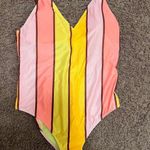 Aerie Cheeky One-Piece Striped Swimsuit Bathing Suit Open Back Size XL NWT Photo 6