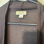 One World  Brown Fringe Cardigan Open Front Boho Sweater sz M Lightweight Photo 1