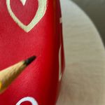 Kate Spade : Red Heart-Print Brushtone Pencil holder/Makeup holder- Gold Tone Photo 8