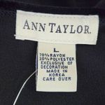 Ann Taylor Black Cardigan with Velvet Trim NWT Size Large Classic Black Cardigan Photo 5