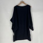 Free People Navy Blue Floral Beaded Embroidered Chiffon Dolman Sleeve Dress M Photo 10