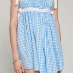Urban Outfitters  Kimchi Blue Blue and White Gingham Plaid Babydoll Dress Photo 0