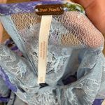 Free People Daphne Blouse Cropped Long Sleeve Purple Blue Size Medium Photo 4