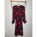 Jason Wu NWOT Red Floral Midi Dress Shirred Skirt Whimsygoth Dark Fairy XL Photo 2