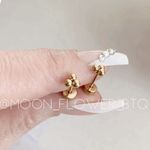 Tiny Triple Ball Dot Flat Back Earrings Photo 4