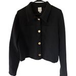 Anthropologie Maeve Micro Knit Lady Jacket Black Photo 9