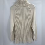 Altar'd State  Off White Oversized Fuzzy Turtleneck Ribbed Sweater Size Medium Photo 6
