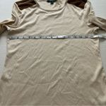 Ralph Lauren Lauren  long sleeve ribbed shirt petite large zipper shoulder beige Photo 7