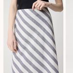 J.Crew NEW Linen Blend Striped Casual Pull-On Style New With Tags Knee Length Photo 2