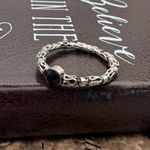 Vintage Silver Tone Ring w/ Black Rhinestone Accent – Size 6.5 Photo 1