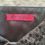 Betsey Johnson Y2K  Womens Top Sz XS Black Satin Corset-Style Sequin Gothic Edgy Photo 5