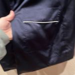 Victoria's Secret Victoria’s Secret Satin-Like Navy Blue Pink Trim Jacket Style Robe Size Medium Photo 4