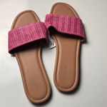 Old Navy Women's Low Heel Slide Sandals Rafia Crafted Polarized Pink Sz 9 NWT Photo 4