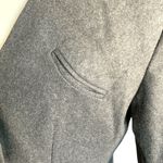Vintage 90s Collarless Wool Blend Blazer Charcoal Gray Two Button Size 8 Classic Photo 2