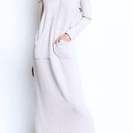 Lounge MONTE THE LABEL - WHITE ACTON MAXI - XS - KNIT  DRESS HOOD POCKET Photo 0