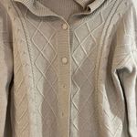 Hem & Thread Women's Hooded Cardigan Sweater Knit Ribbed Button Down Tan Small Photo 3