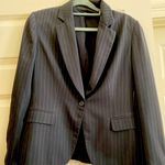 Tahari  Women's Blazer Jacket Size 4 Black With White Pinstripe Photo 0