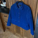 Talbots Quilted Velvet Blazer Jacket Royal Blue Button Holiday Office women’s 16 Photo 1