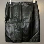 Worthington Skirt Womens 6P Black Faux Leather Petite Pencil Lined Back Zip Photo 0