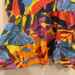 Terra & Sky Multicolor Tropical Leaf Tiered Peasant Blouse Resort Wear Boho 0X Photo 7