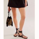 Free People  Vacation Day Black Leather Wrap Sandals New! Photo 2