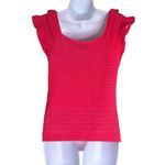 Nautica Pink Crocheted Pullover Top Square Neck Short Sleeve Medium NWT Preppy Photo 1