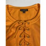 J.Crew University Bright Orange Short Sleeve Lace Up Sweatshirt Size M Medium Photo 7