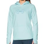 Under Armour  Womens Storm UA Logo Pullover Hoodie Sz Large Light Blue Fleece Photo 0