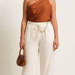 White Wide Leg Lounge Pants Drawstring Waist Coastal Minimalist Beachy 3XL Size undefined Photo 0