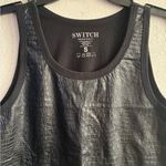 Switch Crocodile Effect Faux Leather Black Sleeveless Tank Top S Photo 7