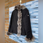 POST CARD FOX FUR TRIM JACKET SIZE 8 Black Photo 4